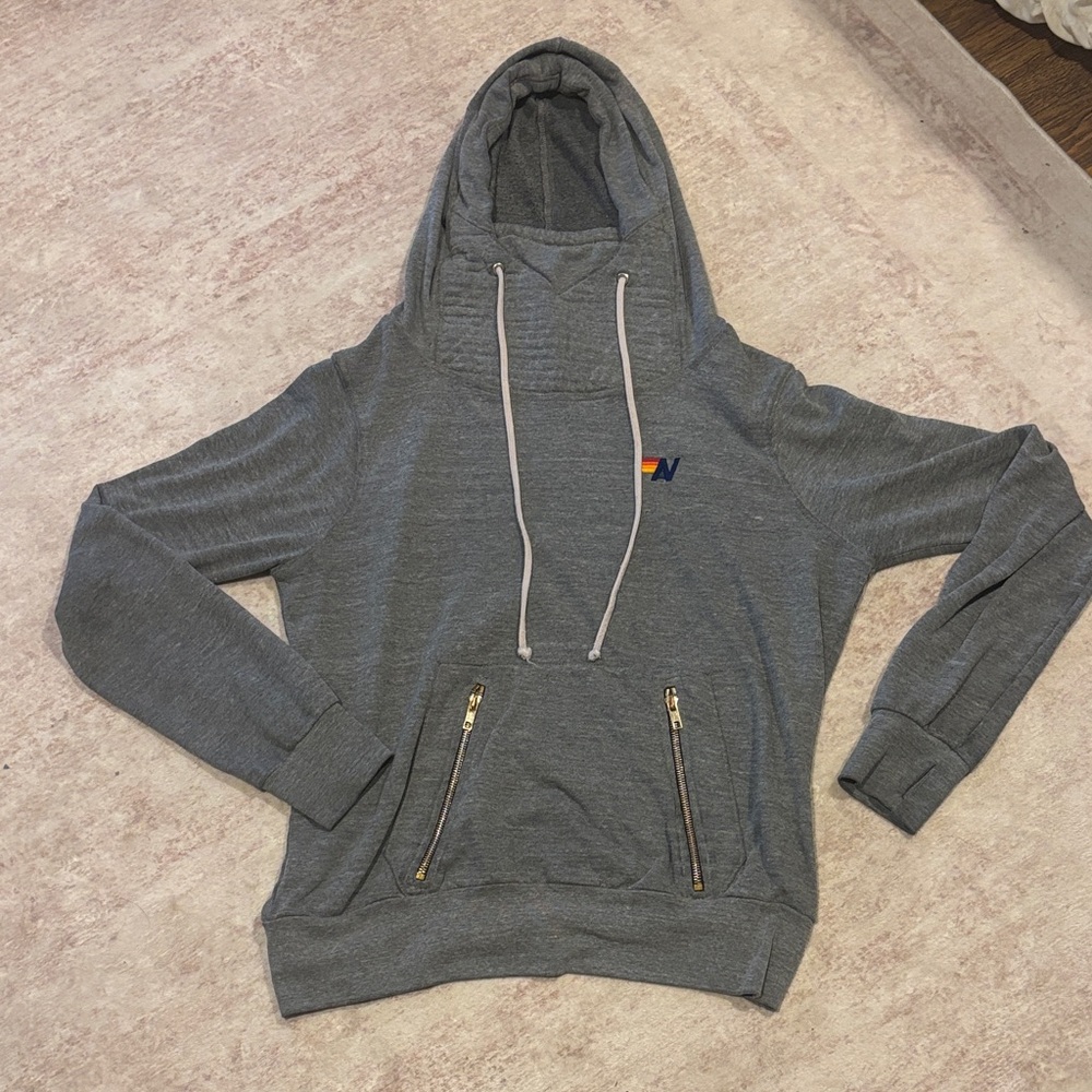 Grey aviator nation ninja hoodie